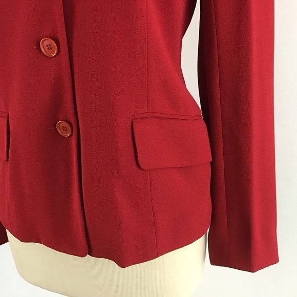Vintage Isabel Ardee red 5 button lined blazer. Size 4 - Picture 2 of 11
